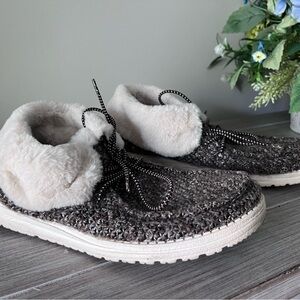 Hey Dude Women's Knit Slip-On Slipper Shoes - Gray and Cream